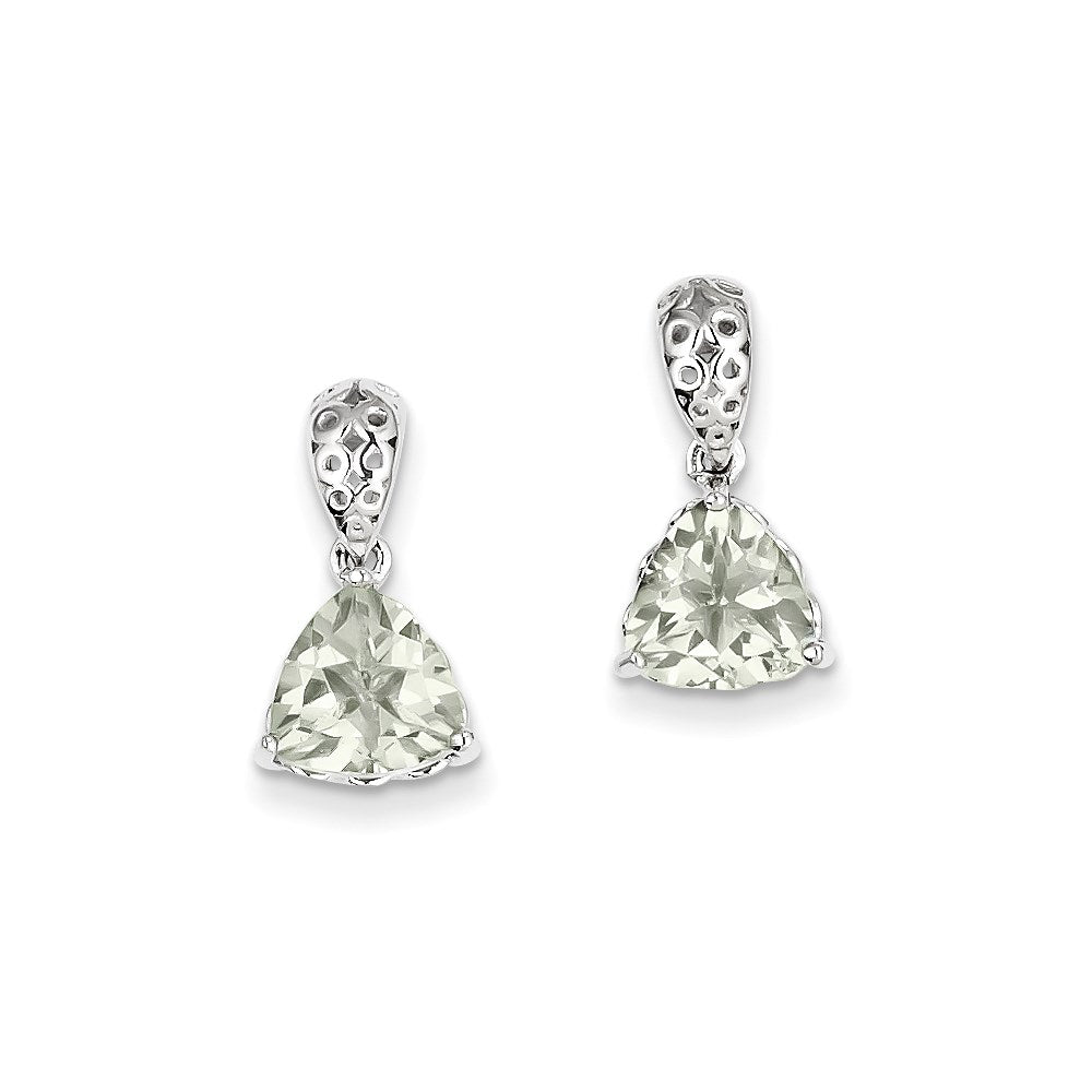 Sterling Silver Green Quartz Earrings