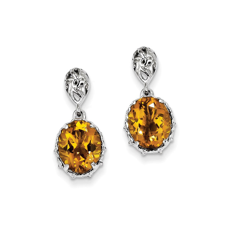 Sterling Silver Whiskey Quartz Earrings