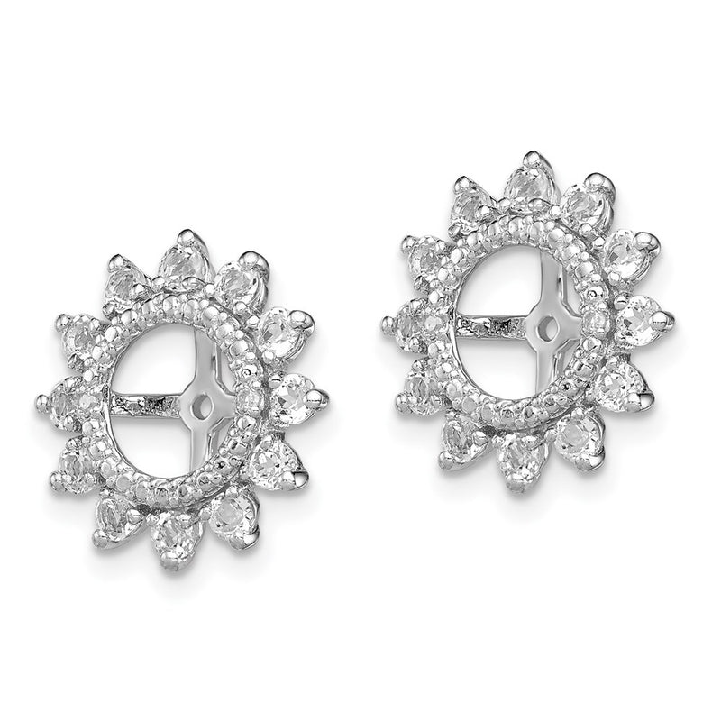Sterling Silver Rhodium Diamond & White Topaz Earring Jacket