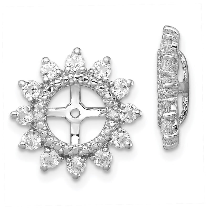 Sterling Silver Rhodium Diamond & White Topaz Earring Jacket