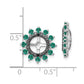 Sterling Silver Rhodium Created Emerald & Black Sapphire Earring Jacket