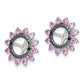 Sterling Silver Rhodium Created Pink Sapphire & Black Sapphire Earring Jack