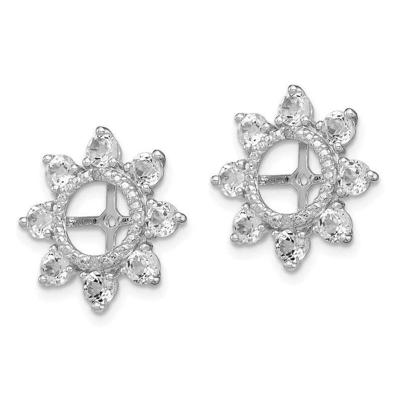 Sterling Silver Rhodium Diamond & White Topaz Earring Jacket