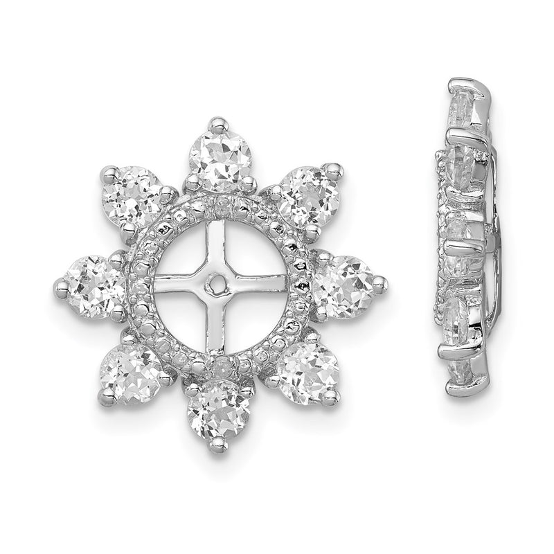 Sterling Silver Rhodium Diamond & White Topaz Earring Jacket