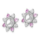 Sterling Silver Rhodium Created Pink Sapphire Earring Jacket