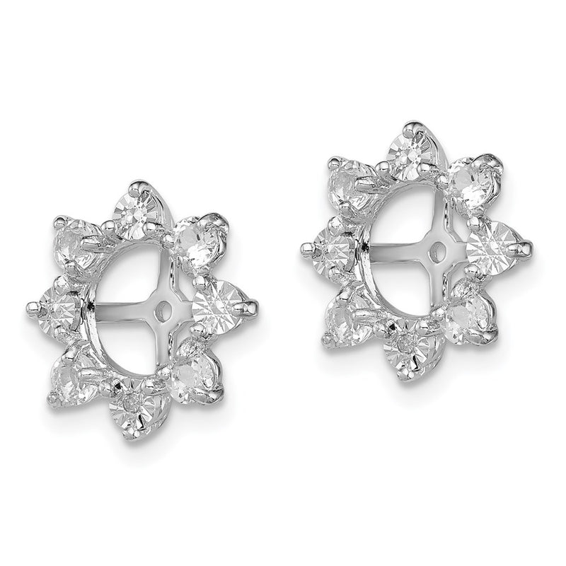 Sterling Silver Rhodium Diamond & White Topaz Earring Jacket
