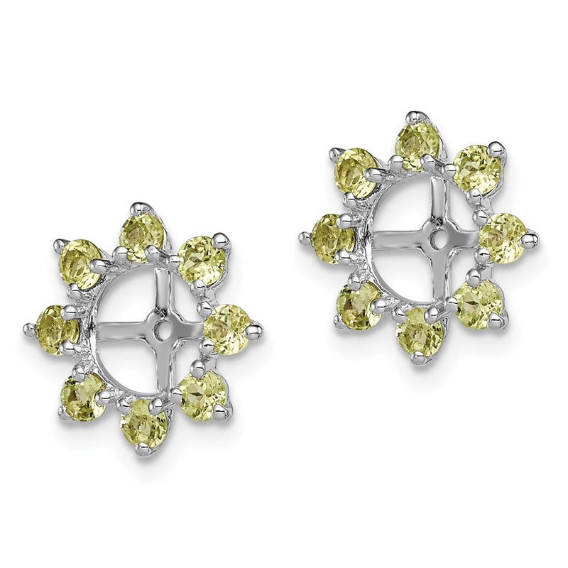 Sterling Silver Rhodium Peridot Earring Jacket