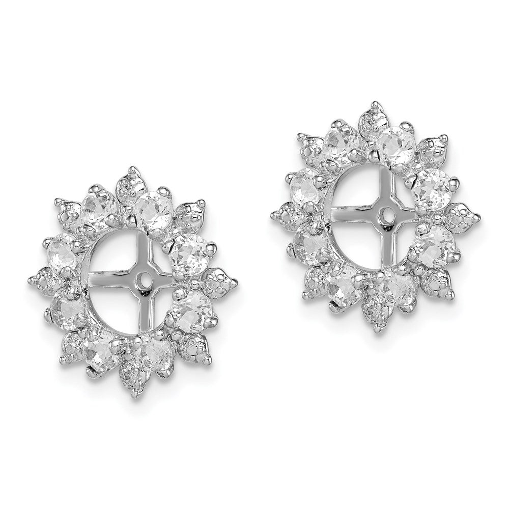 Sterling Silver Rhodium Diamond & White Topaz Earring Jacket