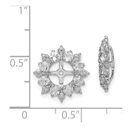 Sterling Silver Rhodium Diamond & White Topaz Earring Jacket