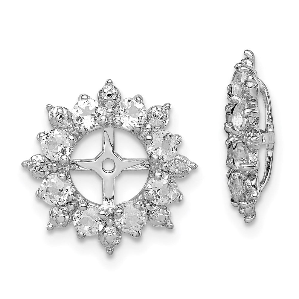 Sterling Silver Rhodium Diamond & White Topaz Earring Jacket