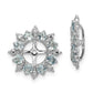 Sterling Silver Rhodium Diamond & Aquamarine Earring Jacket