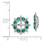 Sterling Silver Rhodium Diamond & Created Emerald Earring Jacket