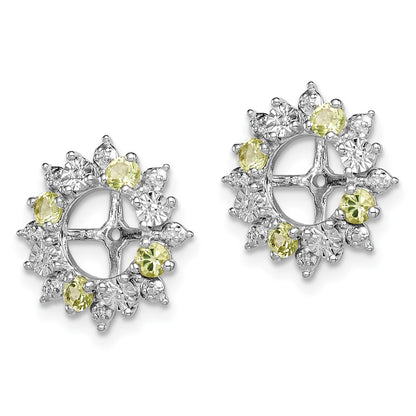 Sterling Silver Rhodium Peridot Earring Jacket