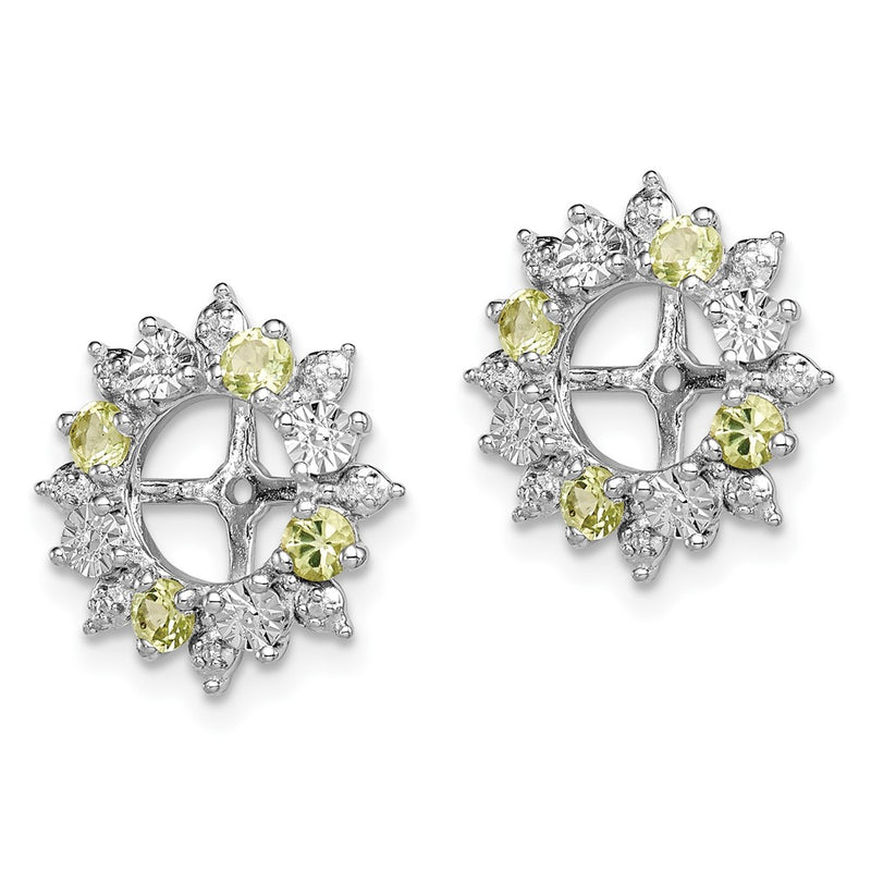 Sterling Silver Rhodium Peridot Earring Jacket