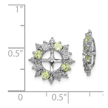 Sterling Silver Rhodium Peridot Earring Jacket