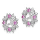 Sterling Silver Rhodium Created Pink Sapphire Earring Jacket