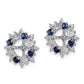 Sterling Silver Rhodium Created Sapphire Earring Jacket