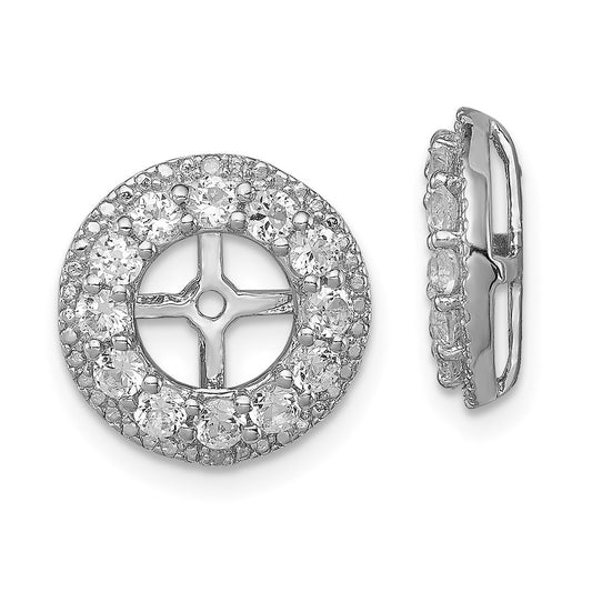 Sterling Silver Rhodium Diamond & White Topaz Earring Jacket