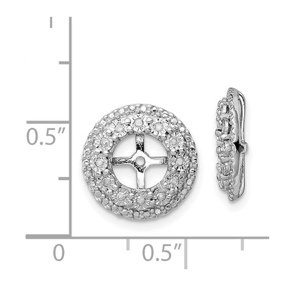 Sterling Silver Rhodium Diamond Earring Jacket