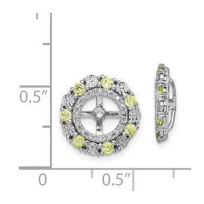 Sterling Silver Rhodium Peridot Earring Jacket