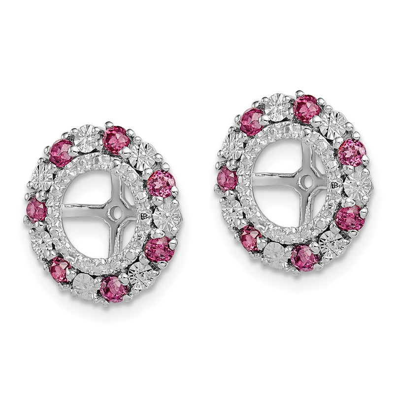 Sterling Silver Rhodium Rhodolite Garnet Earring Jacket