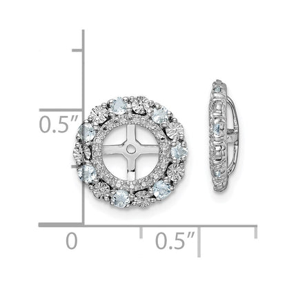 Sterling Silver Rhodium Aquamarine Earring Jacket