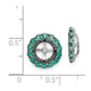 Sterling Silver Rhodium Created Emerald & Black Sapphire Earring Jacket