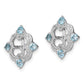 Sterling Silver Rhodium Diamond & Swiss Blue Topaz Earring Jacket