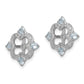 Sterling Silver Rhodium Diamond & Aquamarine Earring Jacket