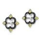 Sterling Silver Rhodium Peridot & Black Sapphire Earring Jacket