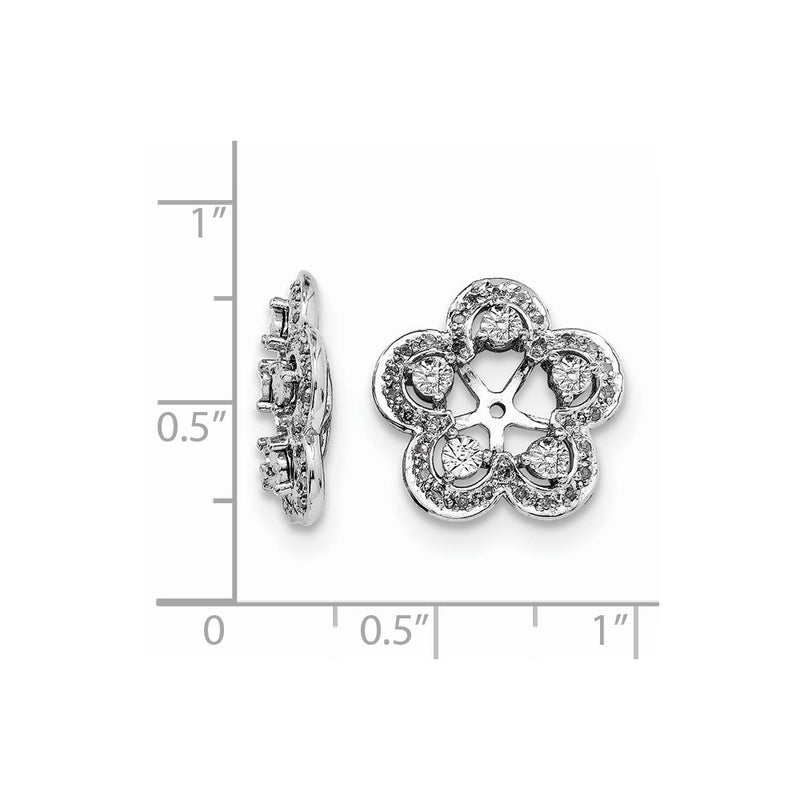 Sterling Silver Rhodium Diamond Earring Jacket