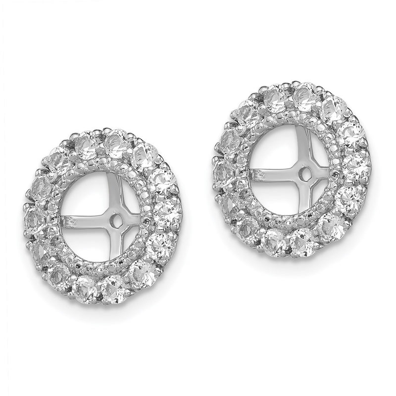 Sterling Silver Rhodium Diamond & White Topaz Earring Jacket