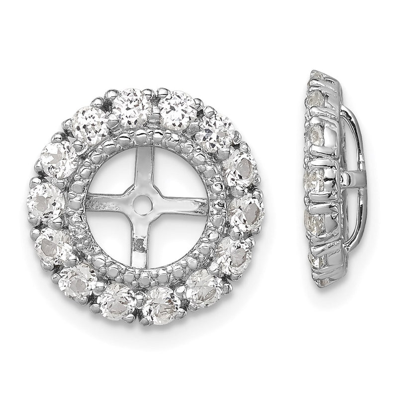 Sterling Silver Rhodium Diamond & White Topaz Earring Jacket