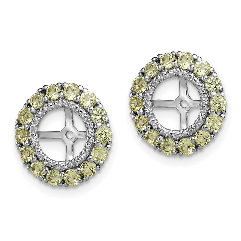 Sterling Silver Rhodium Diamond & Peridot Earring Jacket