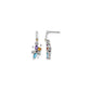 Sterling Silver & 14k Three-stone and Diamond Mother's Earring