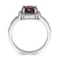 Brilliant Embers Sterling Silver Rhodium-plated 35 Stone Red Corundum and CZ Halo Ring