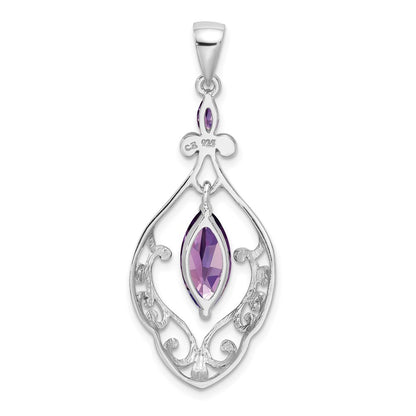 Sterling Silver Amethyst Fancy Pendant