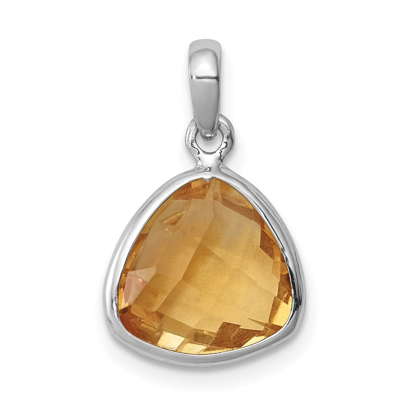 Sterling Silver Rhodium-plated Citrine Pendant