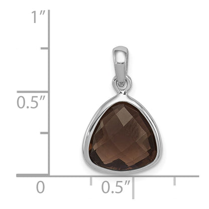 Sterling Silver Rhodium-plated Smoky Quartz Pendant