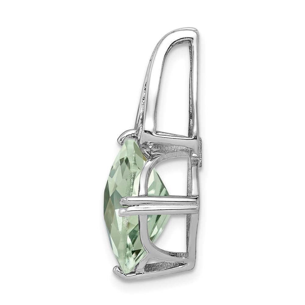 Sterling Silver Rhodium-plated Green Quartz Pendant