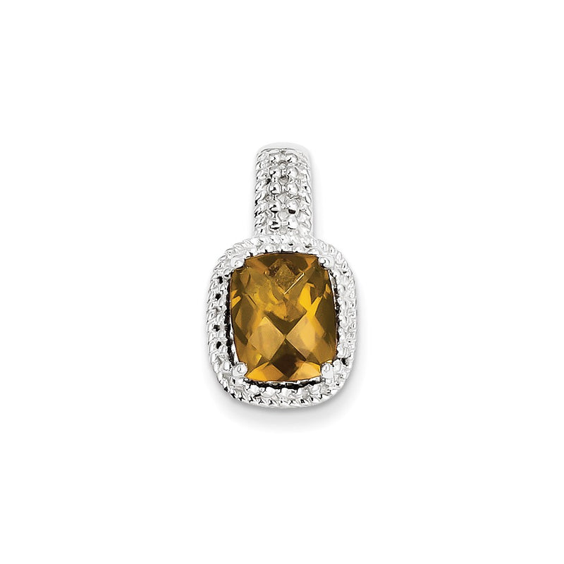 Sterling Silver Whiskey Quartz Pendant