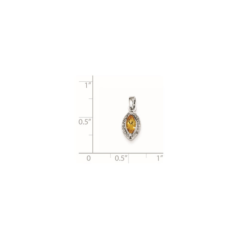 Sterling Silver Diamond and Citrine Pendant