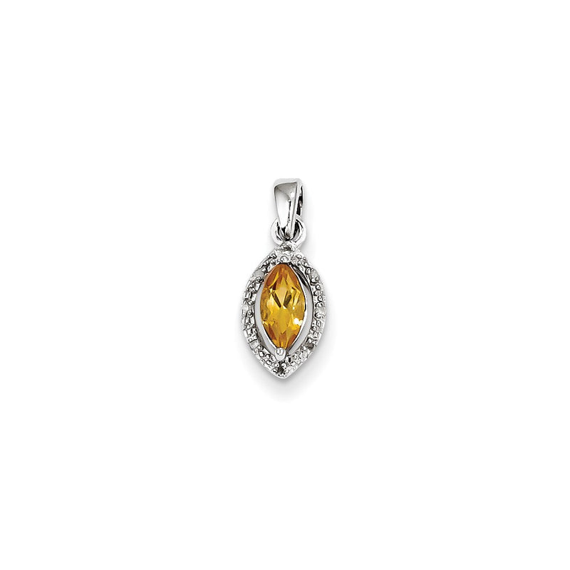 Sterling Silver Diamond and Citrine Pendant