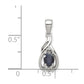 Sterling Silver Rhodium Plated Diamond & Sapphire Oval Pendant