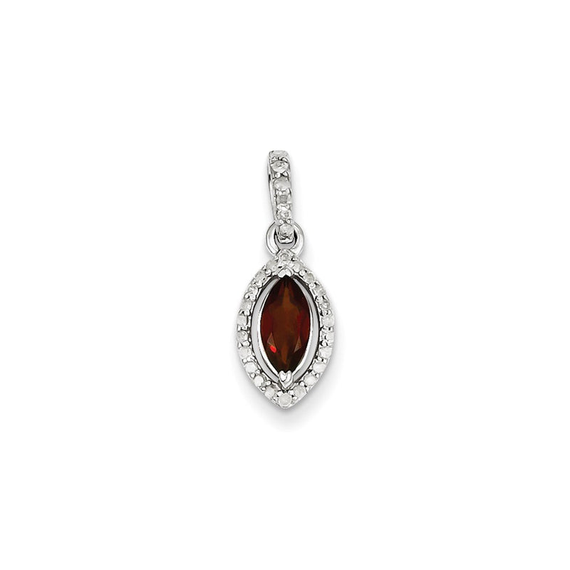 Sterling Silver Diamond & Garnet Pendant