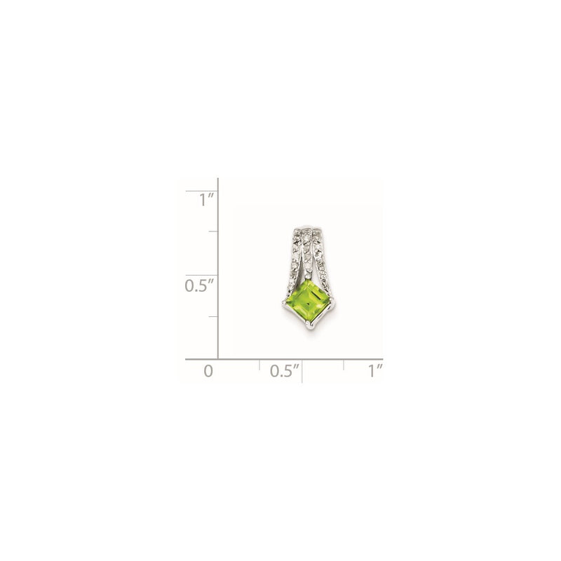 Sterling Silver Diamond & Peridot Pendant