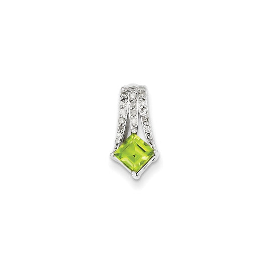 Sterling Silver Diamond & Peridot Pendant