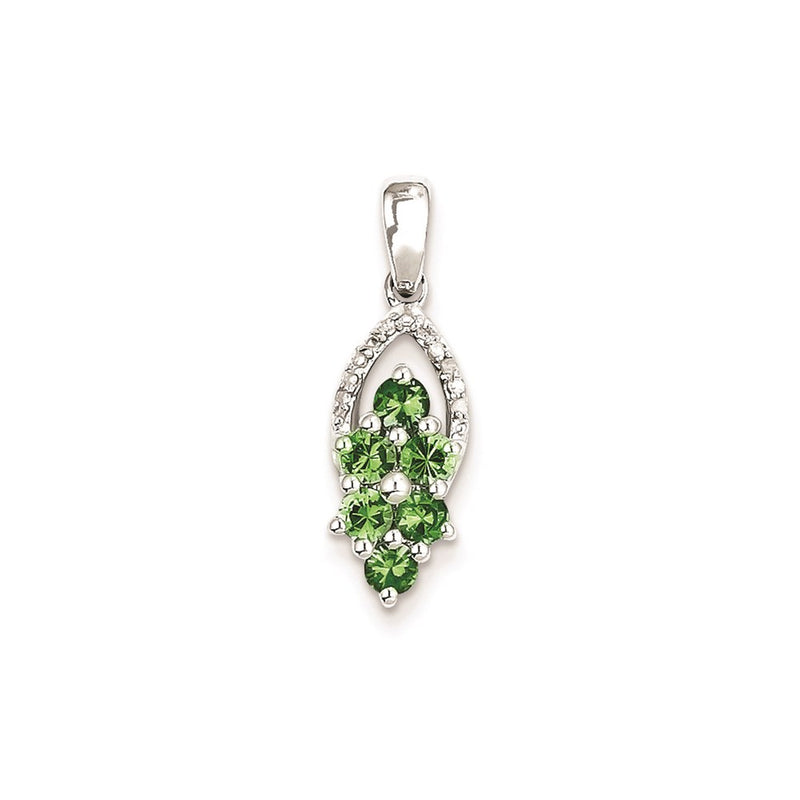 Sterling Silver Diamond & Tsavorite Garnet Pendant