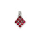 Sterling Silver Diamond & Glass Filled Ruby Square Pendant