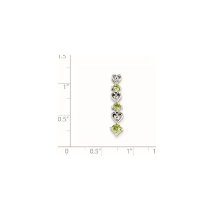 Sterling Silver Peridot Diamond Pendant